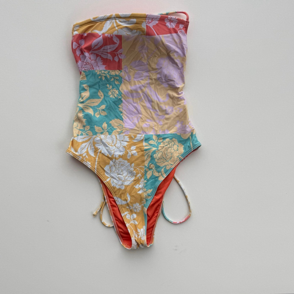 Women's O'Neill Floral Patchwork One Piece Swimsuit S Yellow Orange